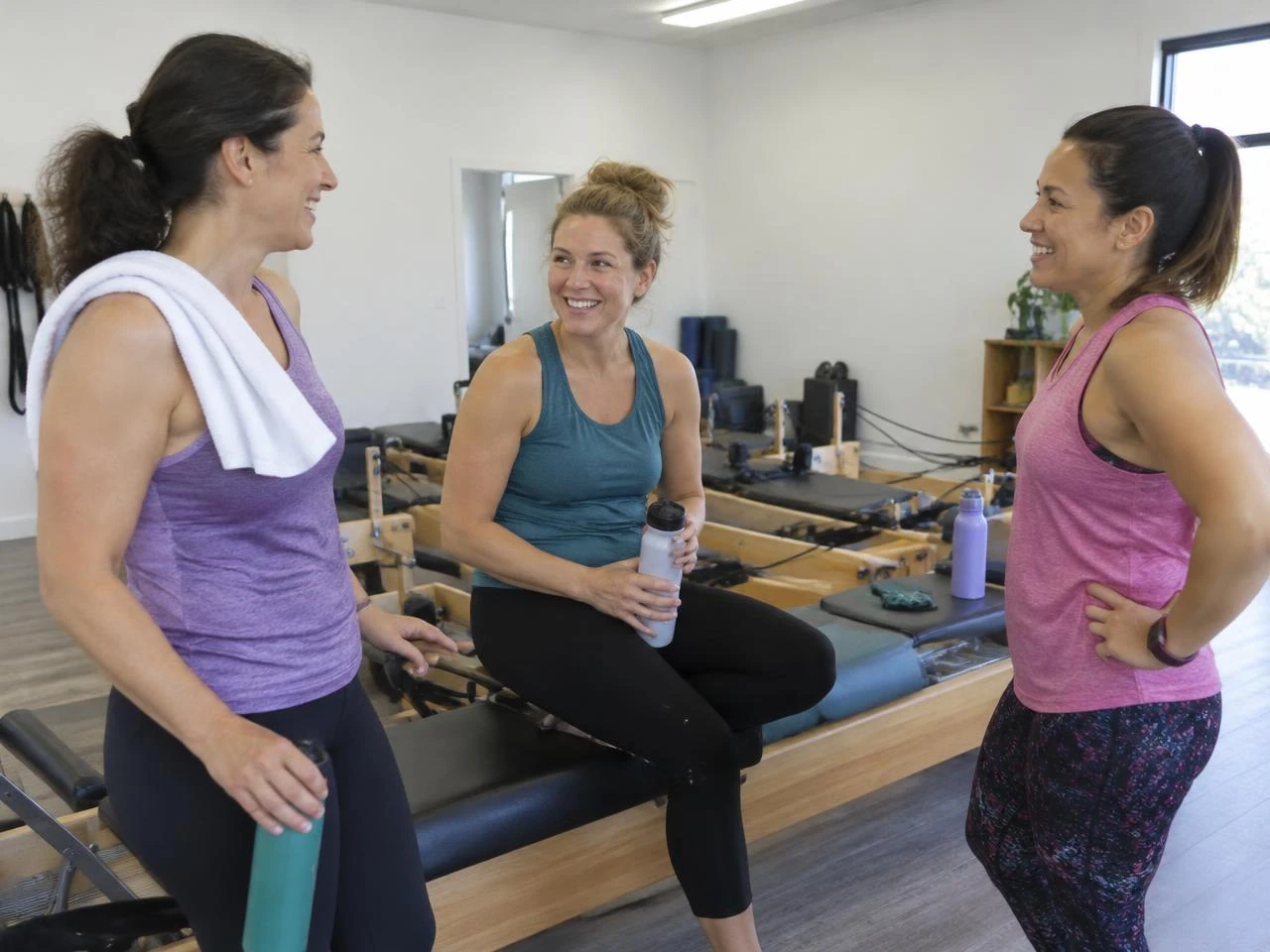 Participants chatting together after their workout
